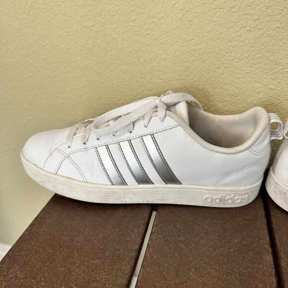 ADIDAS VS ADVANTAGE Sneakers Court Shoes Silver Stripe - 8.5 - Picture 4 of 9